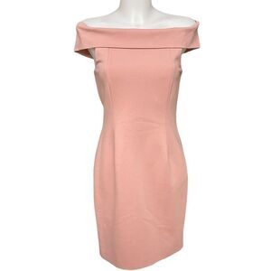 FINDERS KEEPERS OFF‎ SHOULDER BODY CON DRESS knee length zip back slimming large